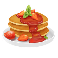 pancakes with strawberries