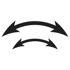 Fototapeta premium Dual sided black arrow vector, icon, silhouette design. Semicircular curved thin, long double ended black arrow vector design for website, app and logo design .isolated on white background. Vector .