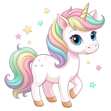 A cartoon drawing of a unicorn with the words unicorn on it