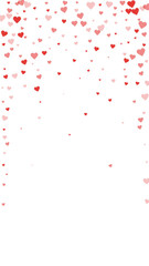 Red hearts scattered on white background.