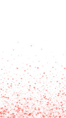 Red hearts scattered on white background.