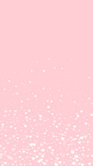 White hearts scattered on pink background.