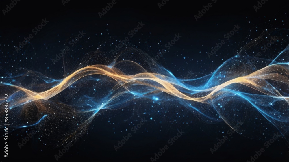 Aufkleber abstract background featuring clusters of glowing particles representing data packets moving through a network