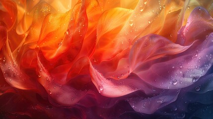 Gradient silk fabric with dew drops