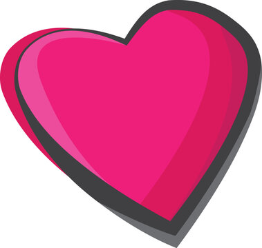 Hand Drawn Pink Heart Illustration Design.