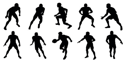 a silhouette of football players