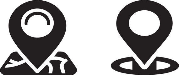 Print  location pin icon symbol sign isolated on transparent background, map icon