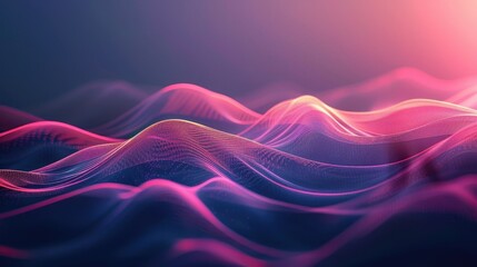 Naklejka premium Abstract with flowing pink and purple waves and a soft gradient background, creating a dreamy effect