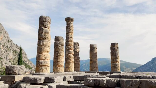 Greece Delphi apollo temple column