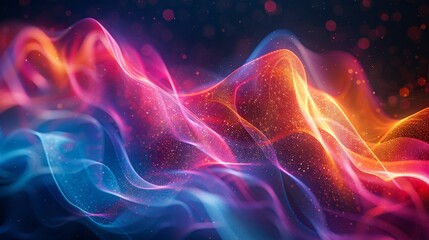 Obraz premium Smoke wave and stars abstract background