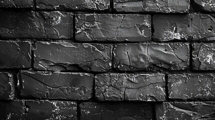 Close up black white brick wall photo