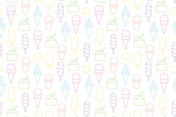 summer seamless ice cream pattern, great for wrapping, textile, wallpaper, greeting card- vector illustration