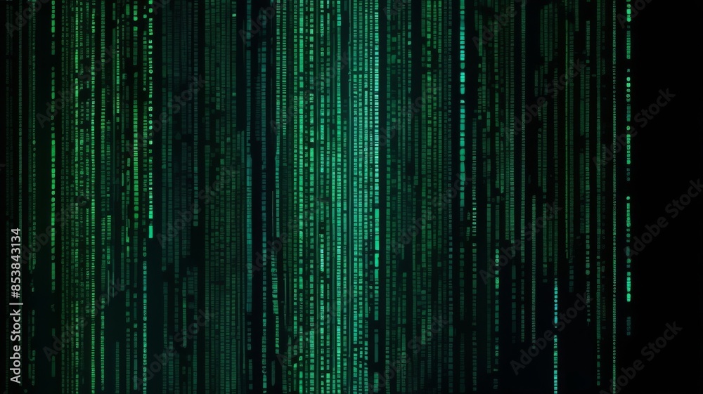 Aufkleber Design an abstract background inspired by the iconic falling code from The Matrix