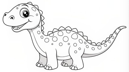 Line Drawing of Dinosaur. Coloring Dinosaur. Children's coloring books.