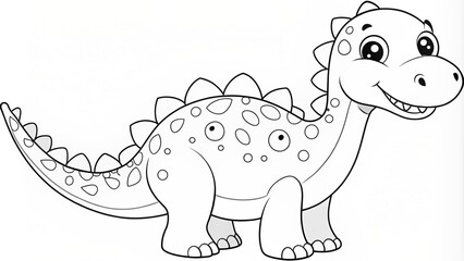 Fototapeta premium Line Drawing of Dinosaur. Coloring Dinosaur. Children's coloring books.