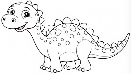 Fototapeta premium Line Drawing of Dinosaur. Coloring Dinosaur. Children's coloring books.