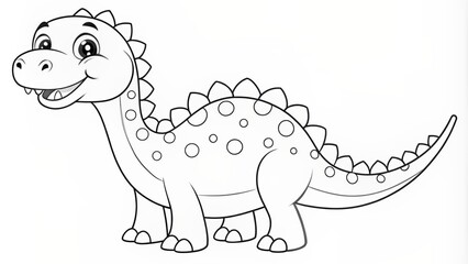 Line Drawing of Dinosaur. Coloring Dinosaur. Children's coloring books.