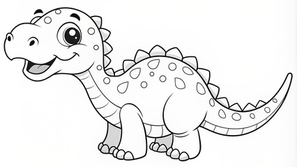 Fototapeta premium Line Drawing of Dinosaur. Coloring Dinosaur. Children's coloring books.