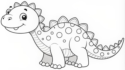 Fototapeta premium Line Drawing of Dinosaur. Coloring Dinosaur. Children's coloring books.