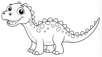 Line Drawing of Dinosaur. Coloring Dinosaur. Children's coloring books.