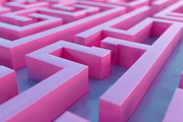 Close-up of pink maze on blue background