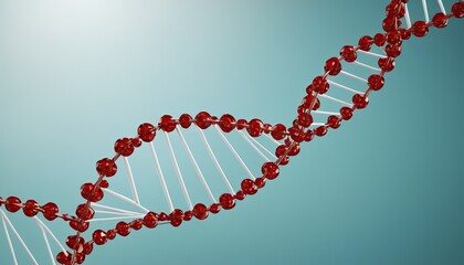 3D render dna strands helix molecule experiment illustration against a dark blur background