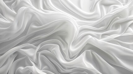 Fototapeta premium Close-up of heavily folded white fabric