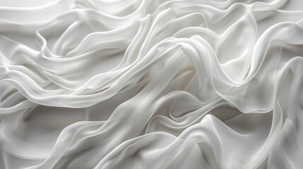 Fototapeta premium Close-up of white fabric with huge wave