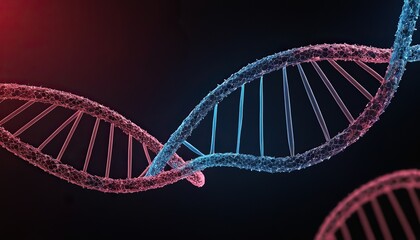 A close up of a double stranded strand of dna against background