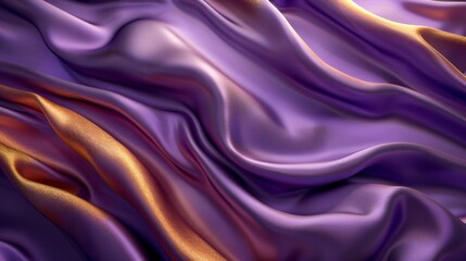 Fototapeta premium Long patterned purple and gold silk fabric