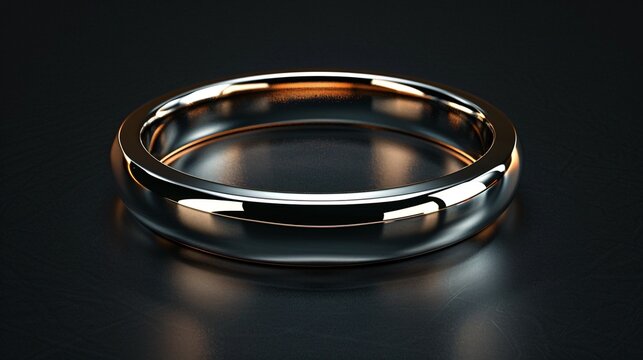 Ring on table, black background