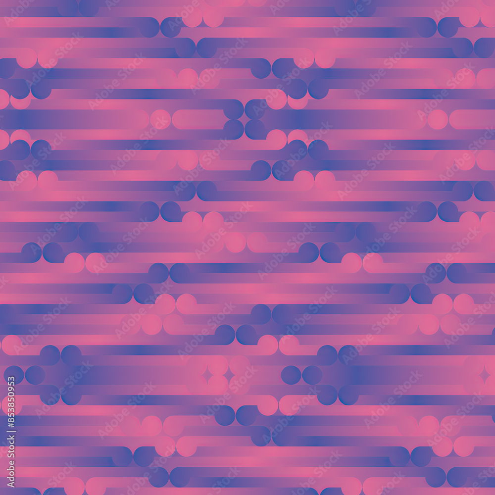 Aufkleber mesmerizing wave pattern in shades of pink and purple. 3d rendering illustration