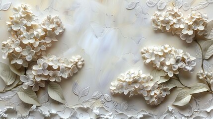 White floral relief pattern on a textured background.  Perfect for a delicate and romantic design.