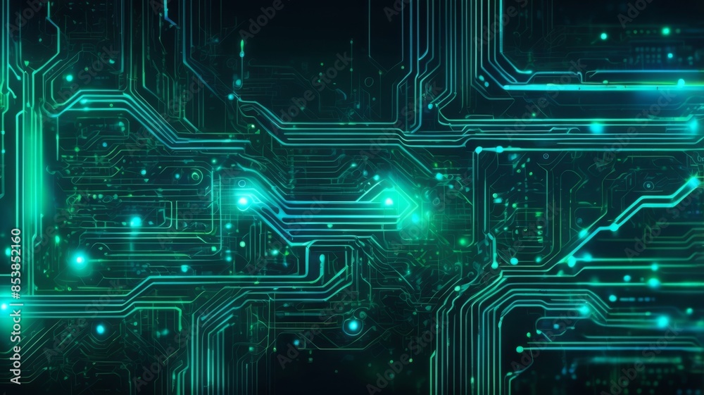 Aufkleber abstract background featuring a detailed circuit board design with glowing pathways and nodes
