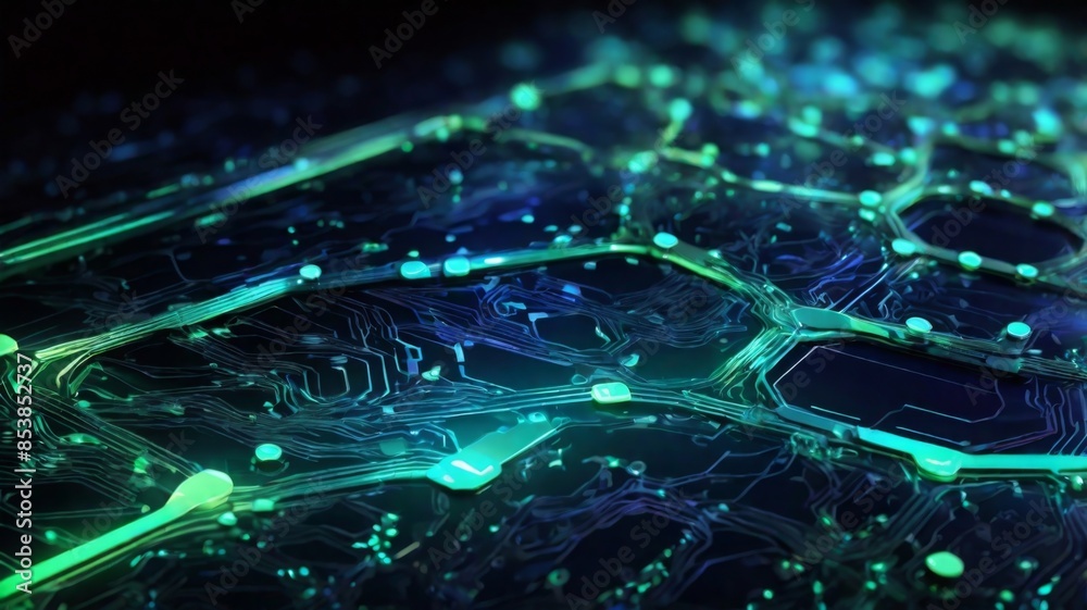 Aufkleber abstract background featuring a detailed circuit board design with glowing pathways and nodes