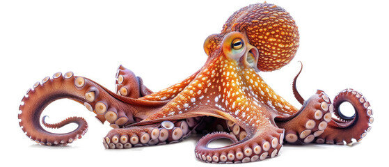 Obraz premium close-up sea octopus animal whole body isolated on white background