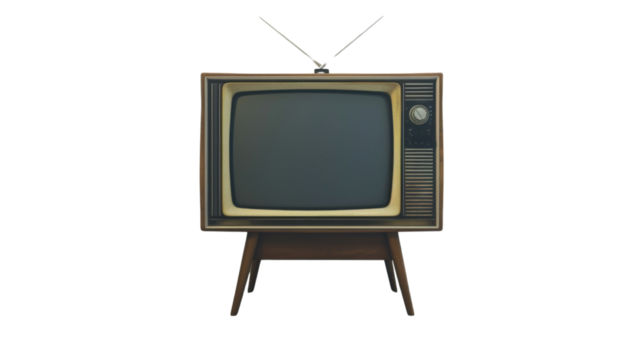 TV on white background 