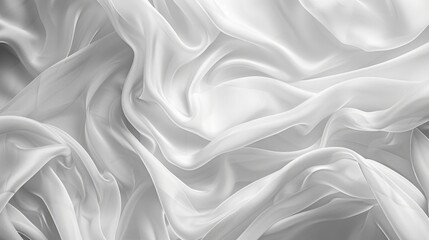 Obraz premium A close-up shot of pure white fabric in grayscale