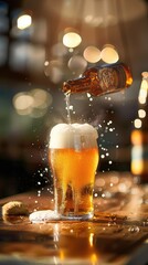 "Self-Filling Beer Glass: Product Photo Showcase"