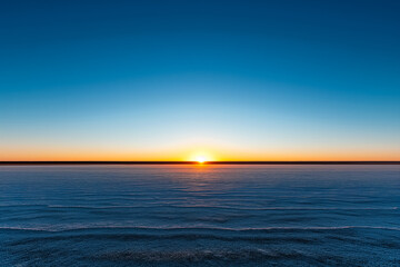 Fototapeta premium Transitional sunset to evening over pristine dark sky reserve, background with empty space for text 