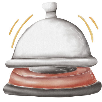 recommend clip art: watercolor hotel bell service illustration