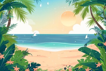 Obraz premium Summer Background illustration created with Generative AI