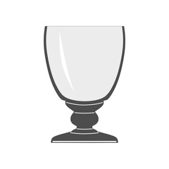 Vector sign of glass of wine isolated on white background