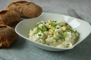 Homemade Egg Salad with Green Onions and Herbs
