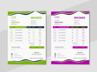 Minimal Corporate Business Invoice design template vector