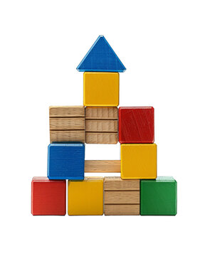 recommend clip art: Building blocks, eye level, front view, clipart, isolated on white background