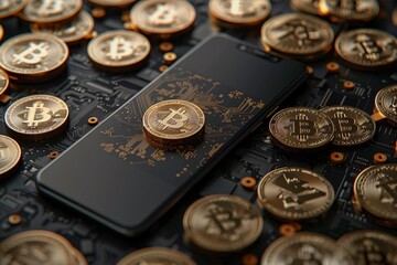 Phone bitcoins motherboard closeup