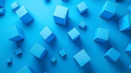 Obraz premium Vibrant Blue Cubes Arranged in Abstract Geometric Composition