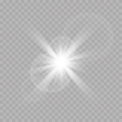 Vector transparent sunlight special lens flare light effect. PNG. Vector illustration.