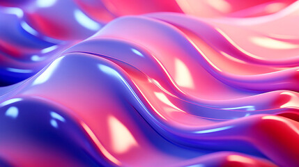 Abstract wavy shapes in vibrant pink, purple, and blue colors